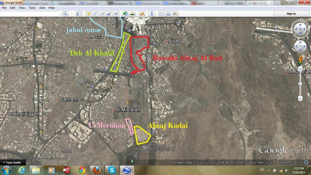 map of kudai parking Makkah 